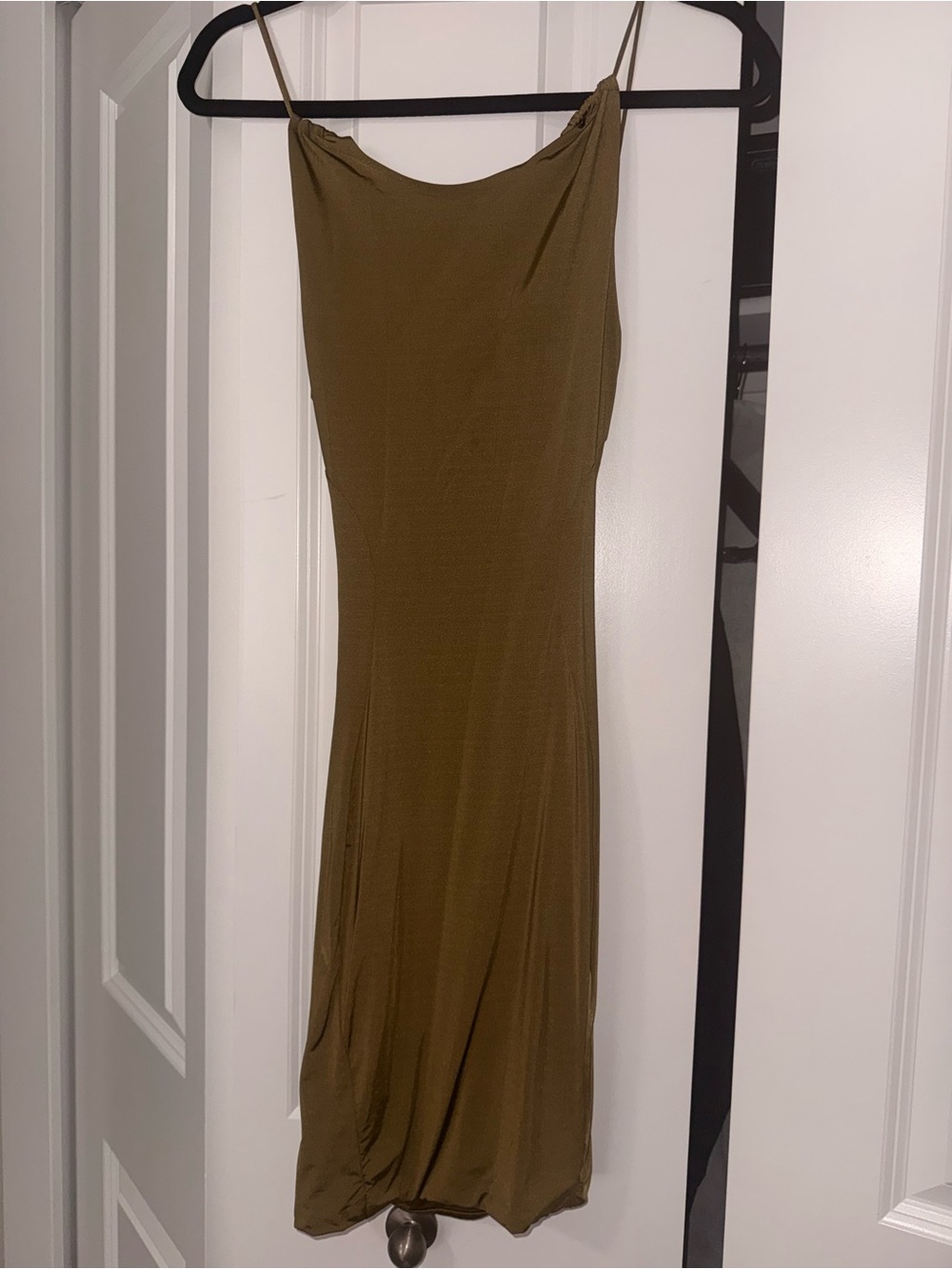 Meshki Olive Mini Dress with Open Back